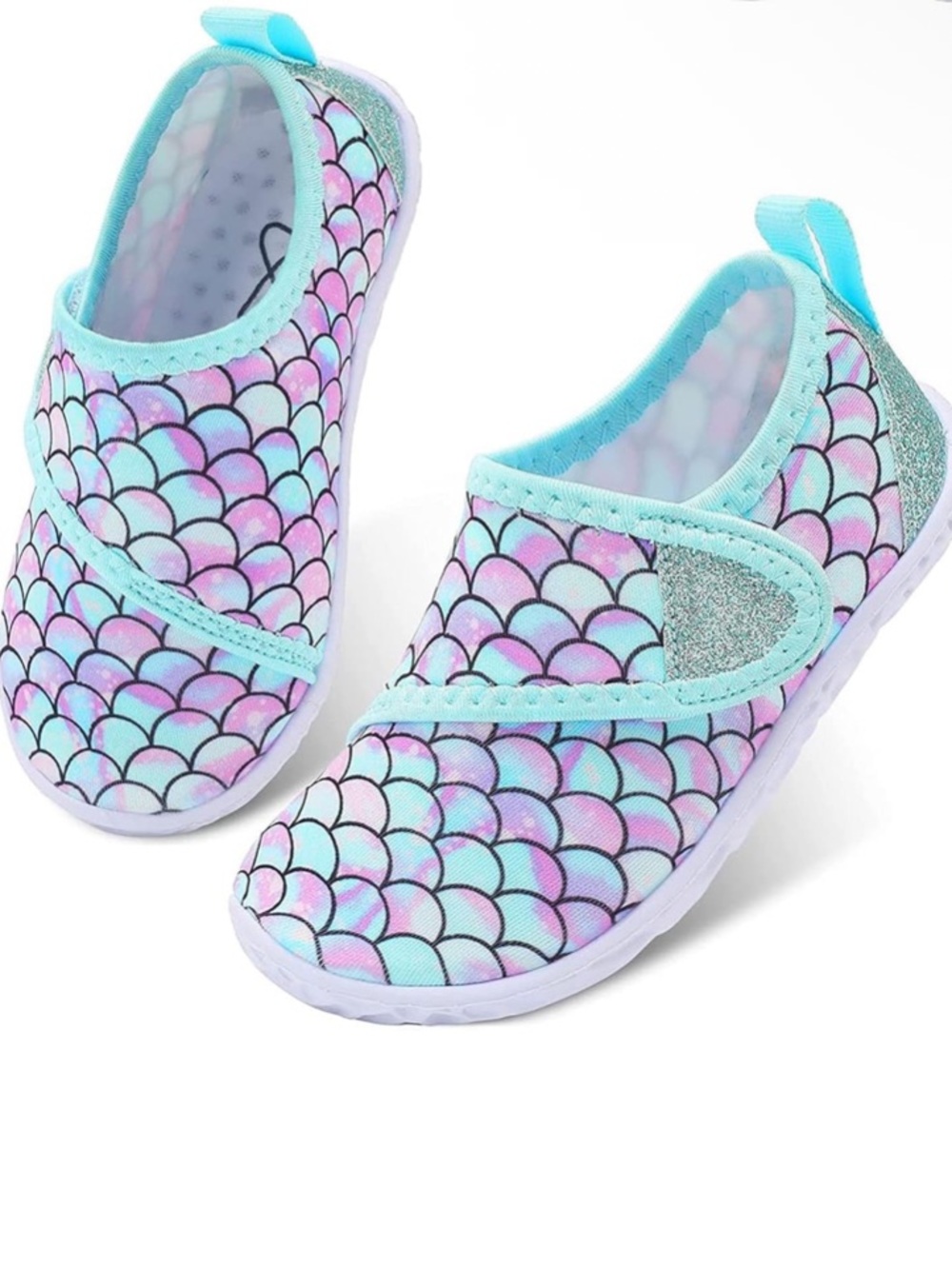 JOINFREE Kids Mermaid Scale Water Shoes - Turquoise & Pink